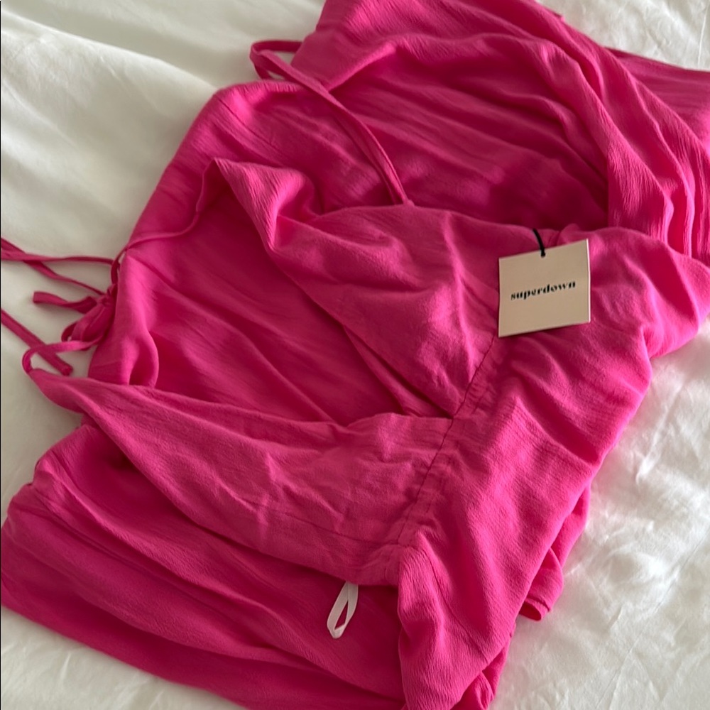 Superdown Fuchsia Wrap Dress